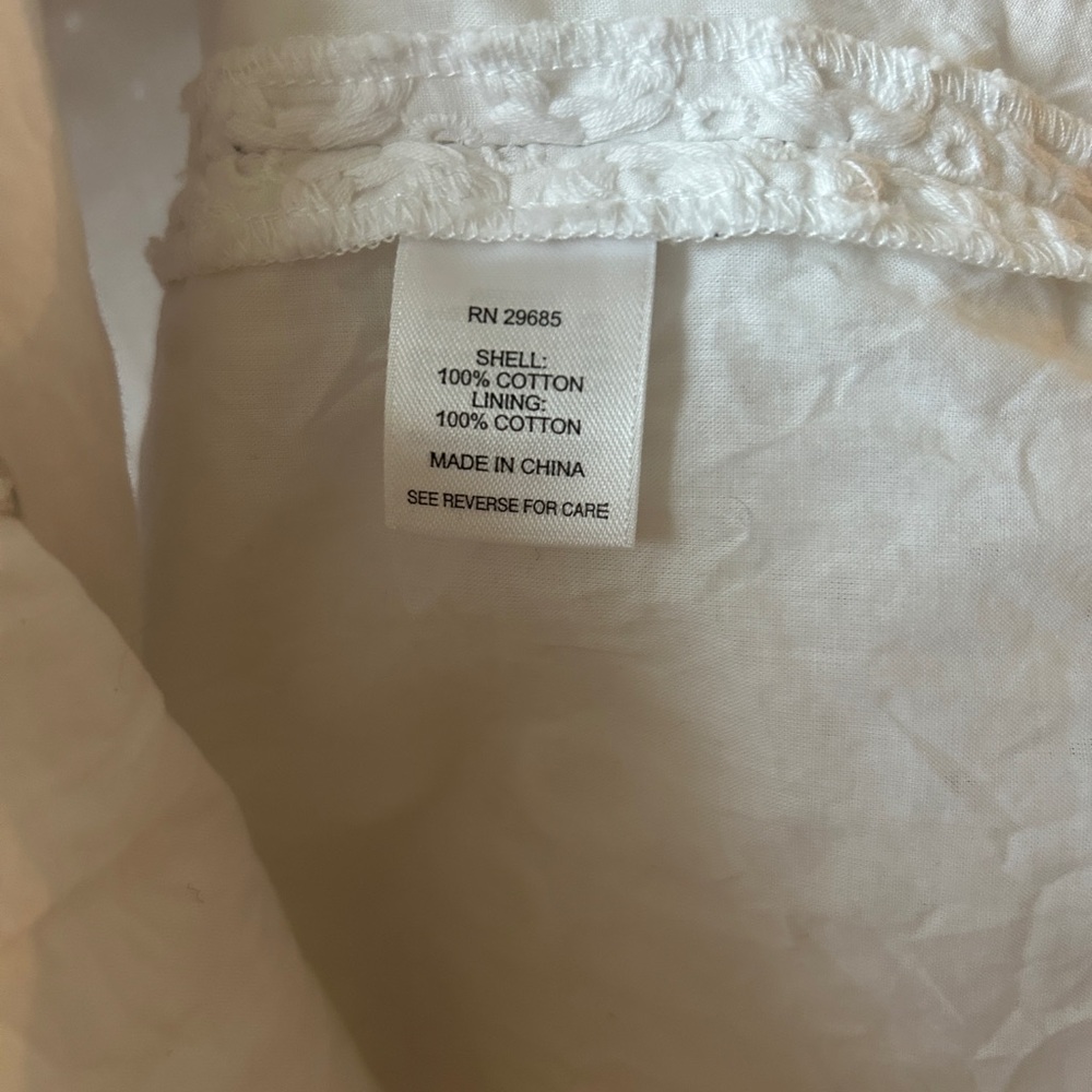 Pendleton White Eyelet Dress Size 10 Cotton Sleeveless A-Line Summer - Picture 5 of 5